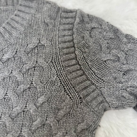 J.Crew women’s cable-knit sweater in a classic gray shade. - Picture 5 of 10